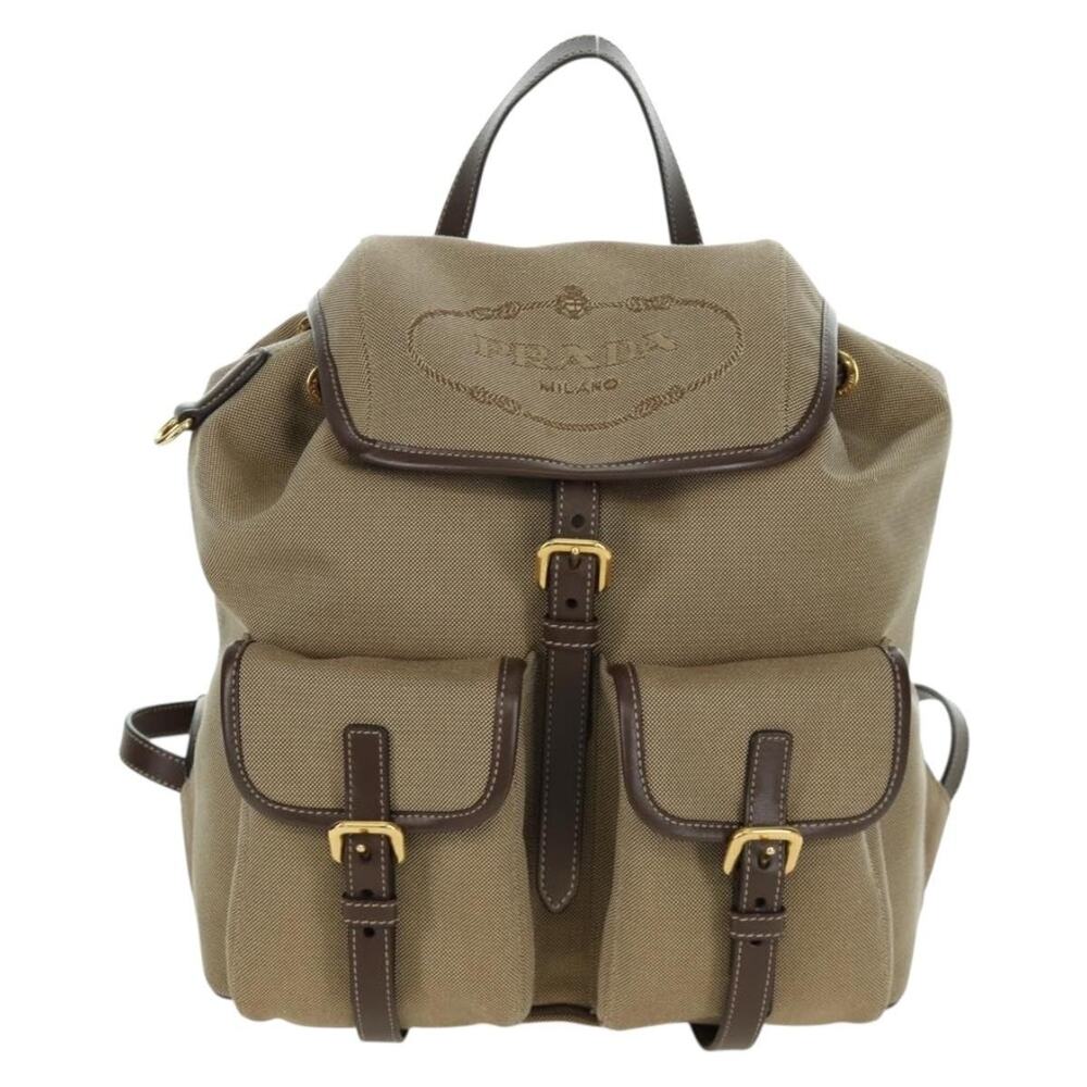 Prada Canvas Backpack Beige